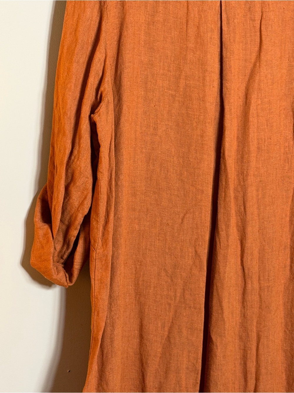 Charlie B Button-Front Linen Shirt Dress in Rust Size L - Picture 5 of 11